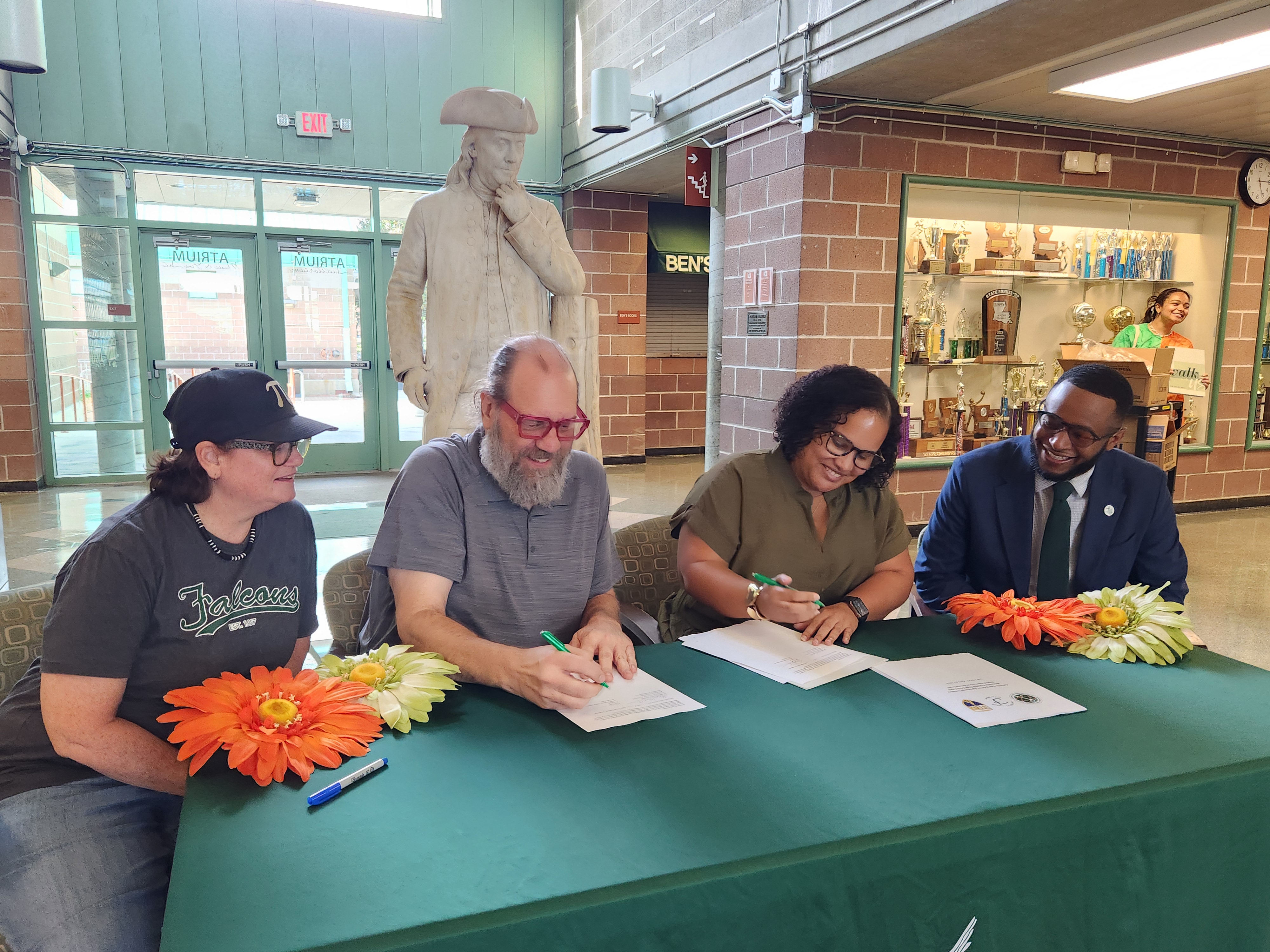President of UTNO and President of the Ben Franklin High School Board sign 4th Collective Bargaining Agreement for United Teachers of Franklin